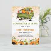 Pumpkin Birthday Einladung (Stehend Vorderseite)