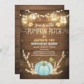 Pumpkin Birthday Einladung Blue Young Birthday (Vorne/Hinten)