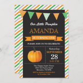 Pumpkin Birthday Einladung Orange und Grün (Vorne/Hinten)