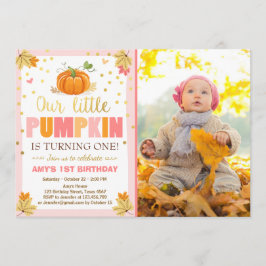 Pumpkin Birthday Einladung Pink Erster Geburtstag