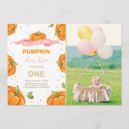 Pumpkin Birthday Einladung Pink Erster Geburtstag