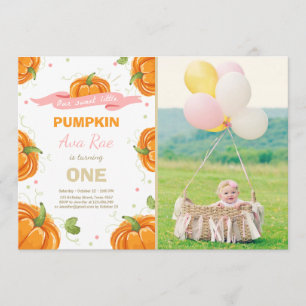 Pumpkin Birthday Einladung Pink Erster Geburtstag