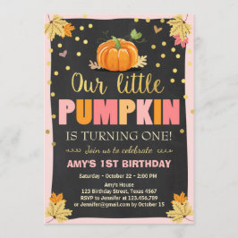 Pumpkin Birthday Einladung Pink Erster Geburtstag