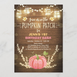 Pumpkin Birthday Einladung Pink Girl Geburtstag