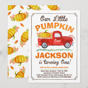 Pumpkin Birthday Einladung Pumpkin Truck Party