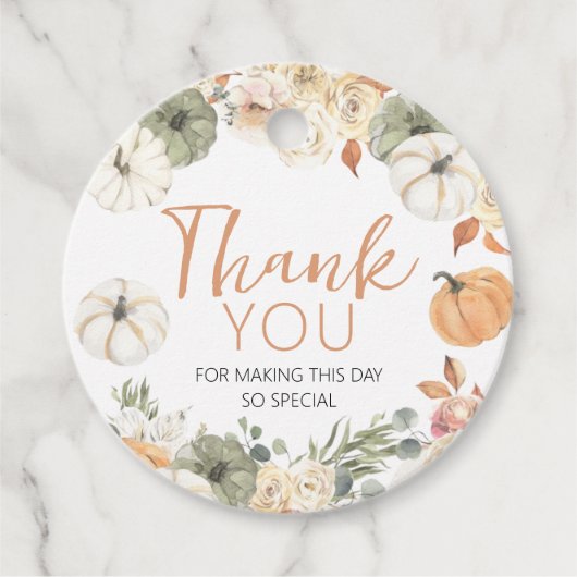 Pumpkin Birthday Favor Tag Geschenkanhänger (Vorderseite)