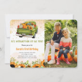 Pumpkin Birthday Foto Einladung (Vorderseite)