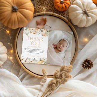 Pumpkin Birthday Foto Vielen Dank Einladung