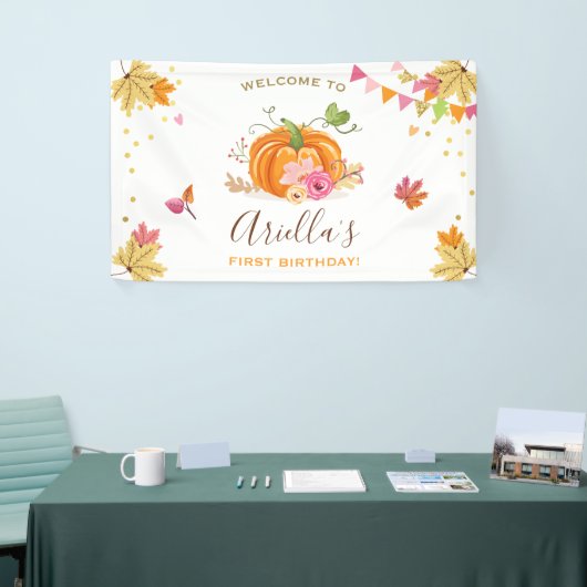 Pumpkin Birthday Hintergrund Banner Herbst Herbstm (Messeveranstaltung)