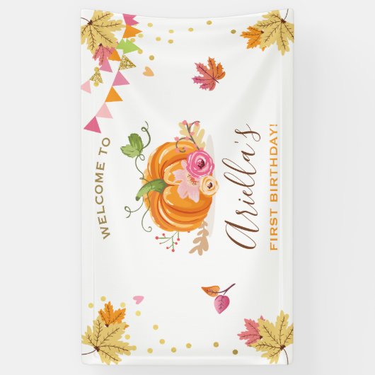 Pumpkin Birthday Hintergrund Banner Herbst Herbstm (Vertikal)