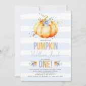 Pumpkin Birthday Invitation Boy Pumpkin Birthday Einladung (Vorderseite)