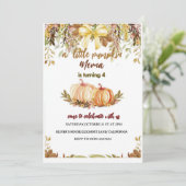 pumpkin Birthday Invitation Editable Digital Down Einladung (Stehend Vorderseite)