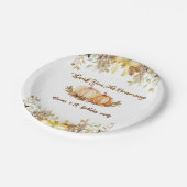 pumpkin  Birthday Invitation Editable Digital Down Pappteller (Schrägansicht)