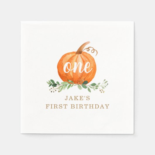 Pumpkin Birthday Napkin jedes Alter Serviette (Vorderseite)