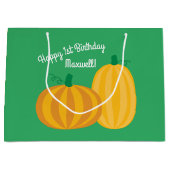 Pumpkin Birthday Party Kinder Große Geschenktüte (Vorderseite)