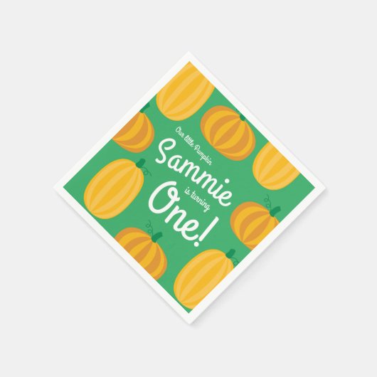 Pumpkin Birthday Party Kinder Serviette (Ecke)