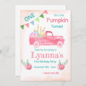 Pumpkin Birthday, Pumpkin Party, erster Geburtstag Dankeskarte (Vorne/Hinten)