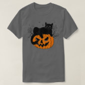 Pumpkin Black Cat Halloween Kostüm Beängstigend He T-Shirt (Design vorne)
