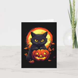 Pumpkin Black Cat Halloween Vintages Kostüm für We Karte