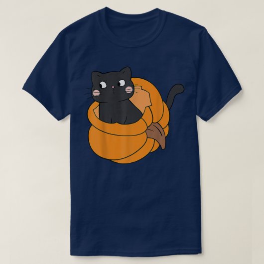 Pumpkin Black Cat Herbst Erntedank Cats Lo T-Shirt (Design vorne)