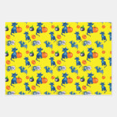 Pumpkin Black Cat Hexenbrauen Design Halloween Geschenkpapier Set (Vorderseite)