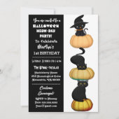 Pumpkin Black Cats Spooktacular Halloween Geburtst Einladung (Vorderseite)