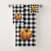 Pumpkin Black Karo Pattern Badetuch Set (Insitu)