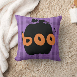 Pumpkin Black Lila Karierte Halloween-Muster Kissen