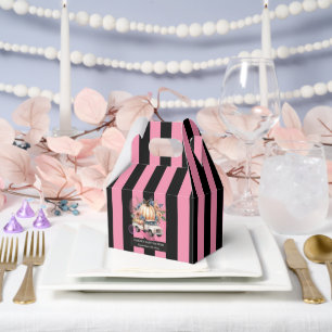 Pumpkin Black Pink Floral Truck Baby Dusche Geschenkschachtel
