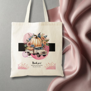 Pumpkin Black Pink Floral Truck Baby Dusche Tragetasche