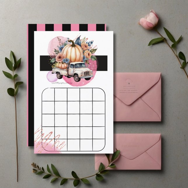 Pumpkin Black Pink Floral Truck Baby Duschgame (Von Creator hochgeladen)