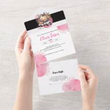 Pumpkin Black Pink Floral Truck Baby Duschgame