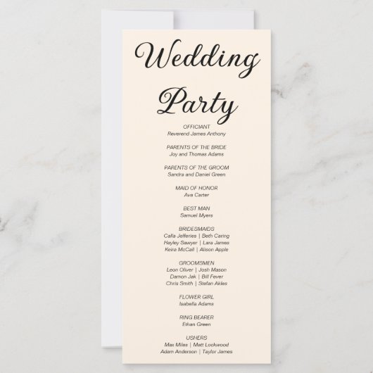Pumpkin & Blätter Fall Almond Wedding Program (Rückseite)