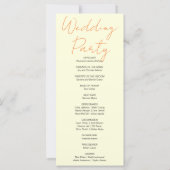 Pumpkin & Blätter Fall Light Yellow Wedding Progra (Rückseite)