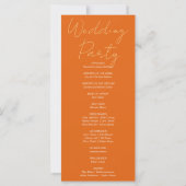 Pumpkin & Blätter Fall Orange Wedding Program (Rückseite)