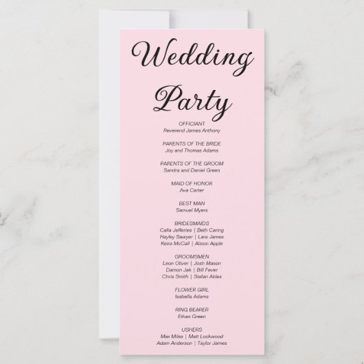 Pumpkin & Blätter Fall Soft Pink Wedding Program (Rückseite)