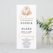 Pumpkin & Blätter Fall White Wedding Programm (Stehend Vorderseite)