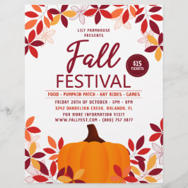 Pumpkin Blätter Frame Fall Festival Event Flyer