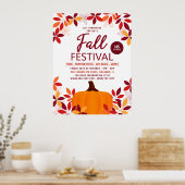 Pumpkin Blätter Frame Fall Festival Event Poster (Küche)