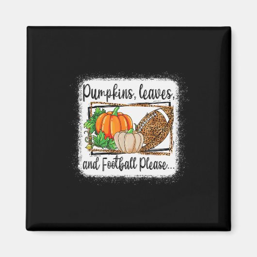 Pumpkin Blätter und Fußball Bitte Leopard Fall VI Magnet (Vorne)