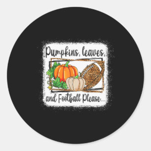 Pumpkin Blätter und Fußball Bitte Leopard Fall VI Runder Aufkleber