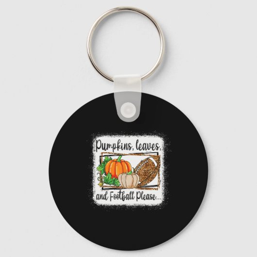 Pumpkin Blätter und Fußball Bitte Leopard Fall VI Schlüsselanhänger (Vorderseite)