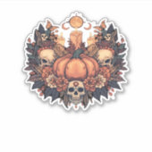 Pumpkin Bloom � Herbst Kerzenlicht und Blumenarmut Aufkleber (Vorderseite)