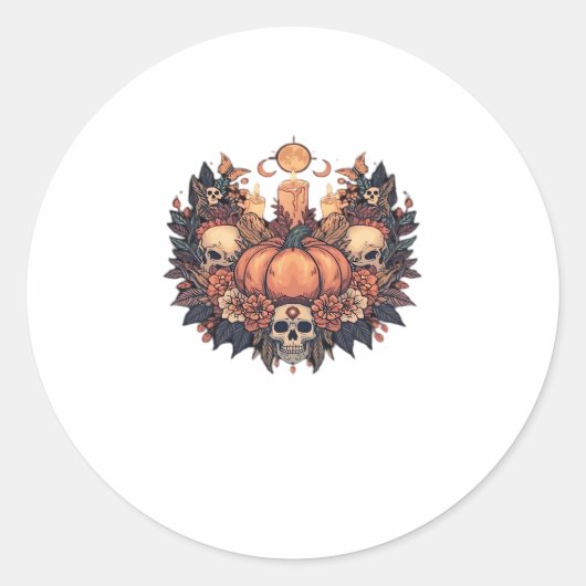 Pumpkin Bloom � Herbst Kerzenlicht und Blumenarmut Runder Aufkleber (Vorderseite)