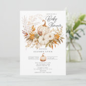 Pumpkin Blossom Babydusche Einladung (Stehend Vorderseite)