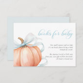 Pumpkin Blue Bow Baby Showbücher für Baby Begleitkarte (Vorne/Hinten)