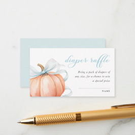 Pumpkin Blue Bow Babydusche Windelwanne Begleitkarte