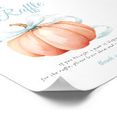Pumpkin Blue Bow Diaper Raffle Table Sign Poster (Ecke)