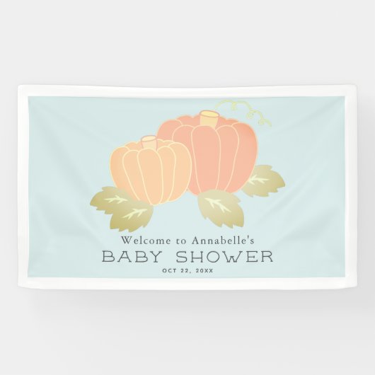 Pumpkin Blue Boy Baby Dusche Willkommen Banner (Horizontal)