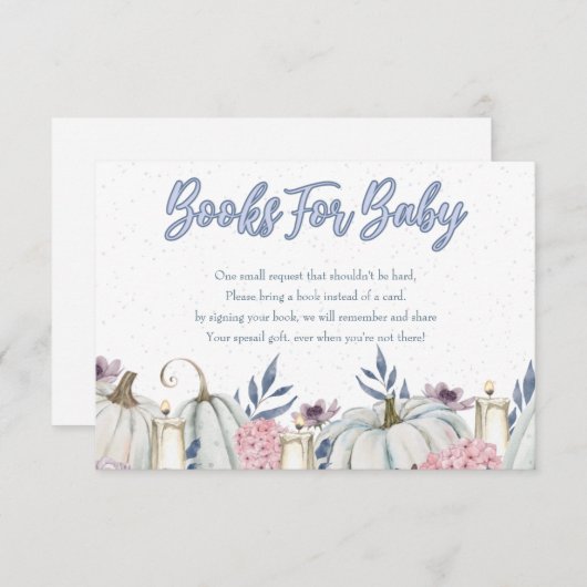 Pumpkin Blue Boy Babyduschbücher für Babykarten Einladung (Vorne/Hinten)